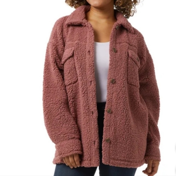 32 Degrees Cozy Shirt Jacket Pink New with Tags - Picture 2 of 4